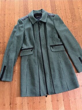 Carlisle Green and Black Houndstooth Longline Blazer